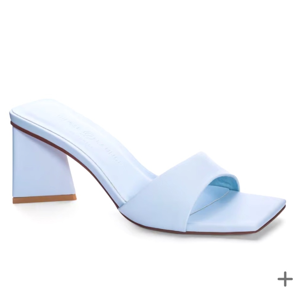 CHINESE LAUNDRY Pale Blue Yanda Dress Slides with Block Heel